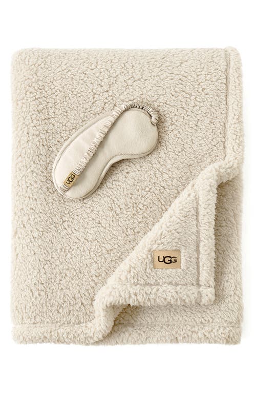 Ugg(r) Original Faux Shearling Throw Blanket & Eye Mask Sleep Set In Ceramic