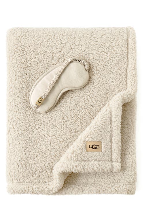 Shop Ugg(r) Original Faux Shearling Throw Blanket & Eye Mask Sleep Set In Ceramic