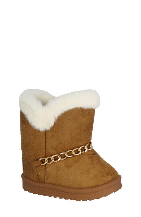 Kids' Chain Faux Fur Lined Boot (Walker & Toddler)