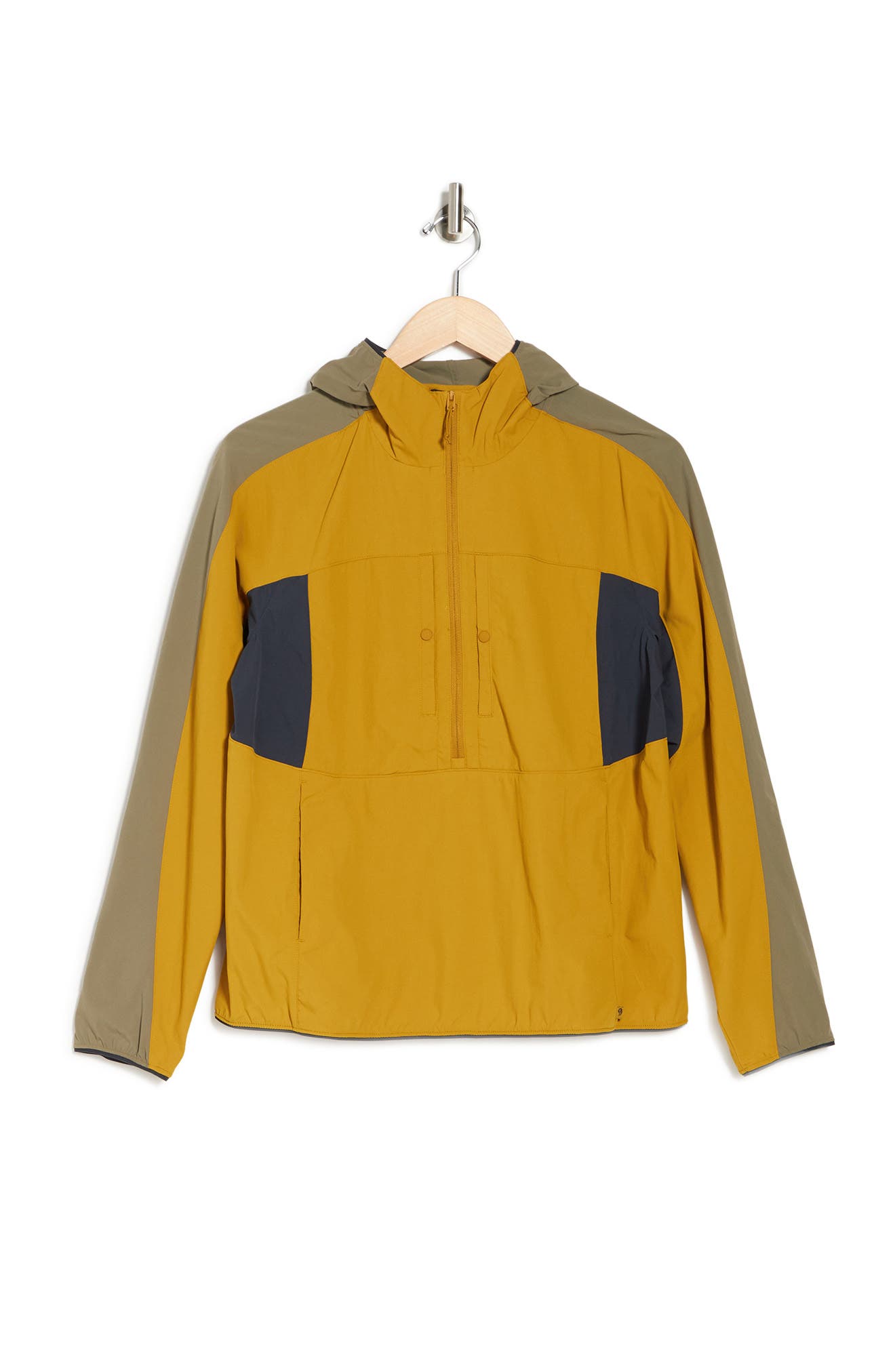 Mountain Hardwear Echo Lake Half Zip Hooded Jacket In Dark Bolt