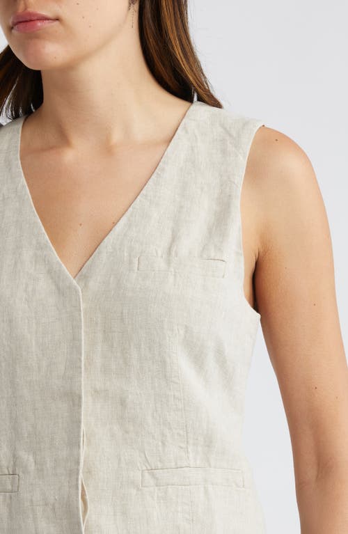 Shop Madewell Single Breasted Linen Vest In Natural Undyed