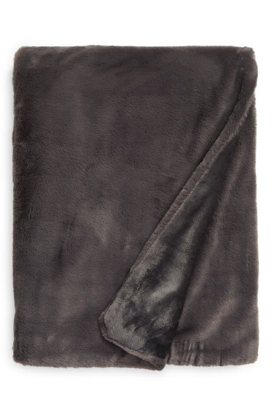 Unhide Lil' Marsh Small Plush Blanket In Charcoal Charlie