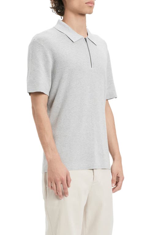 Shop Vayder Arnold Quarter Zip Polo Sweater In Heathered Ice