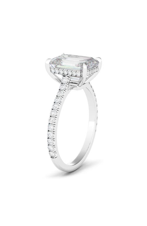 Hautecarat Emerald Cut & Pavé Lab Created Diamond 18k Gold Ring In 2.00 Ctw 18k White Gold