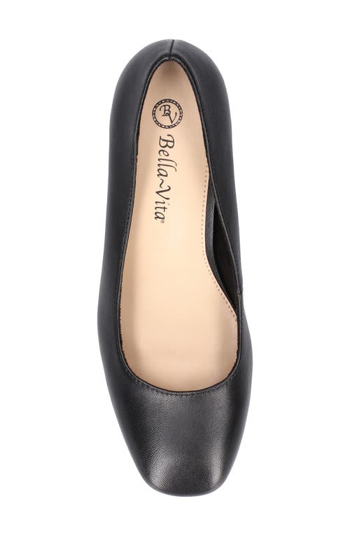 Shop Bella Vita Jillian Square Toe Pump In Black Leather