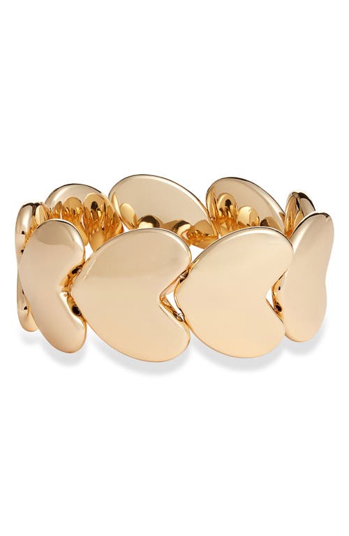 Shop Open Edit Puffy Heart Bracelet In Gold