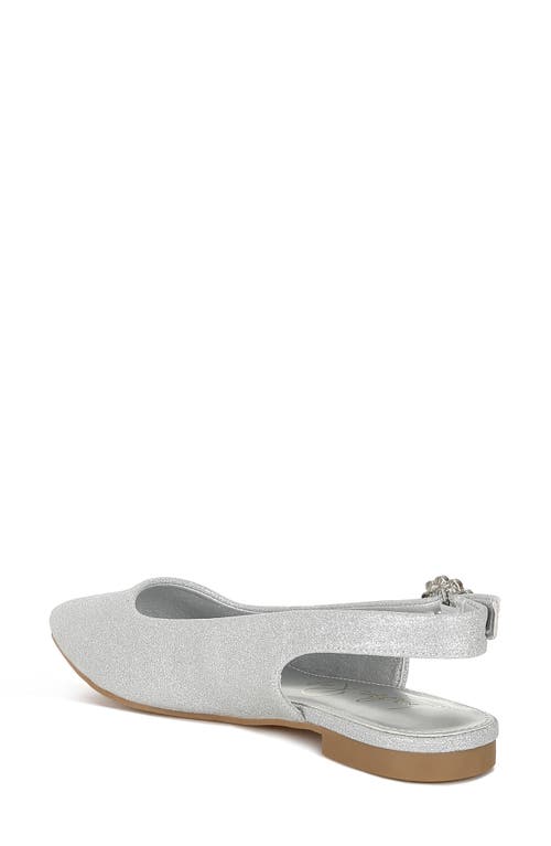 London Rag Giora Jewel Buckle Slingback Flat In Silver