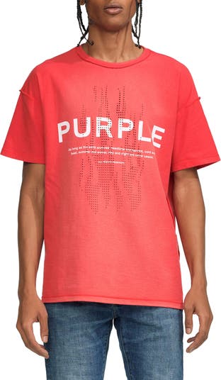 PURPLE BRAND Oversize Perforated Inside Out Graphic T-Shirt
