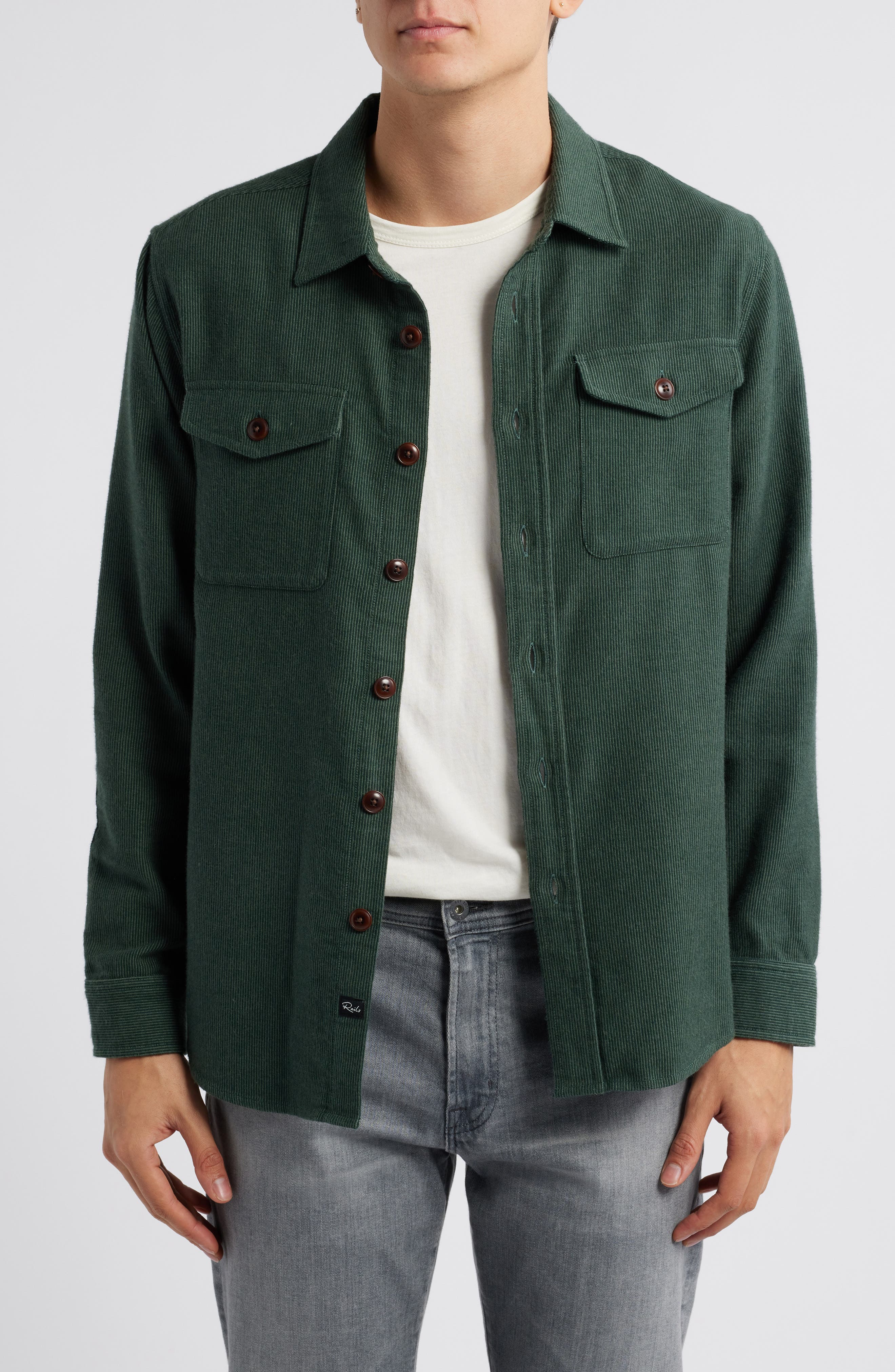 Rails Burr Cotton Dobby Shirt Jacket in Creeping Vine 