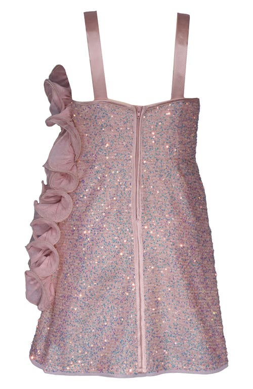 Shop Bonnie Jean Kids' Sequin Ruffle Party Dress In Blush