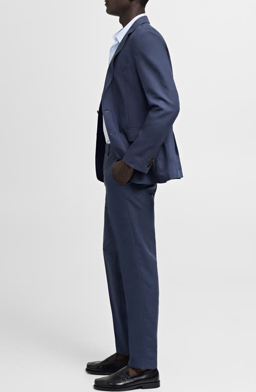 MANGO MANGO SLIM FIT BLUE LYOCELL & LINEN SPORT COAT