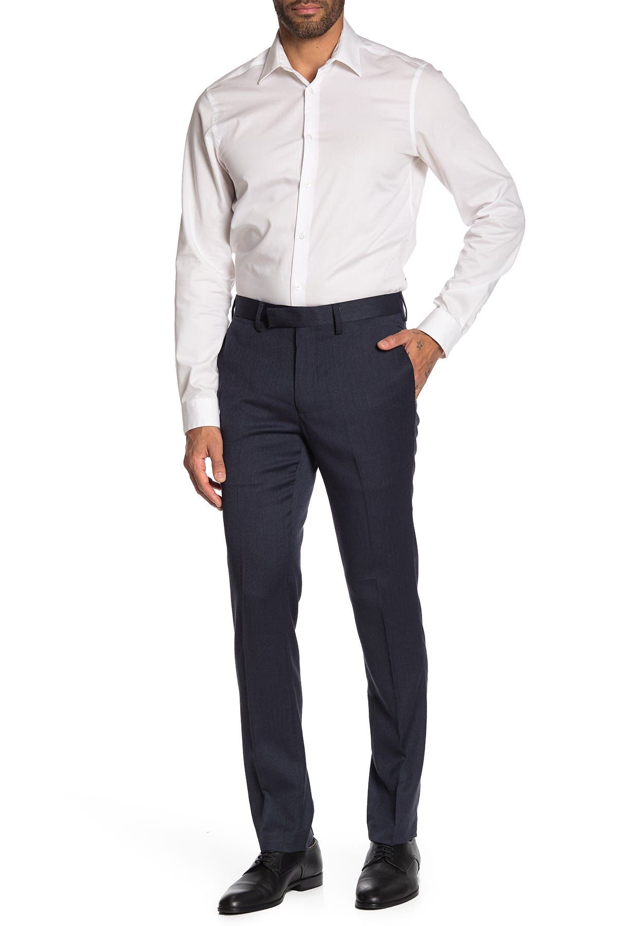 Louis Raphael Pants Louis Raphael Mini Herringbone Slim Fit Pants In Dark Grey1 | ModeSens