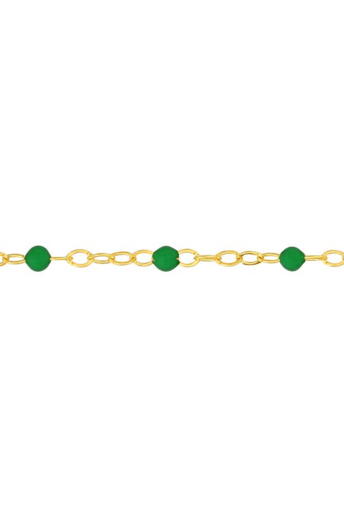 Central Park Enamel Station Chain Necklace In Green