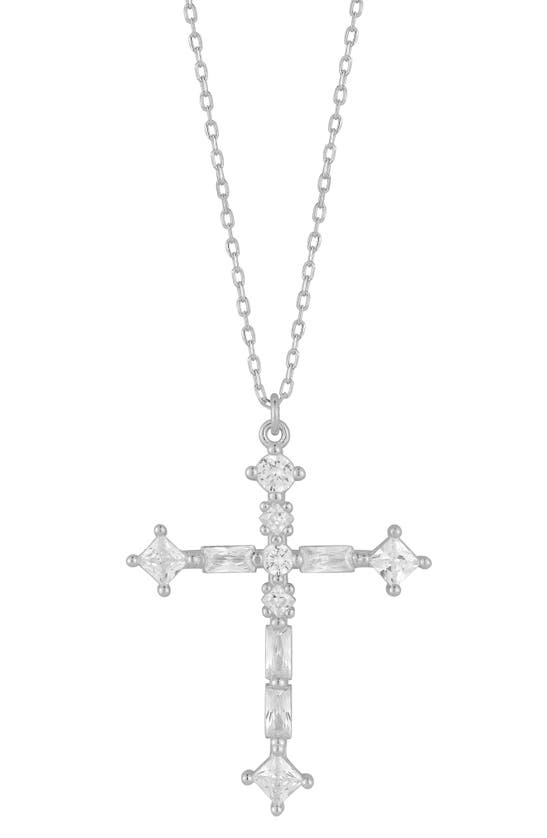 Sphera Milano Cross Pendant Necklace In White