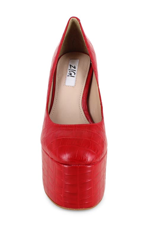 Zigi Giorgia Platform Pump In Red Croc