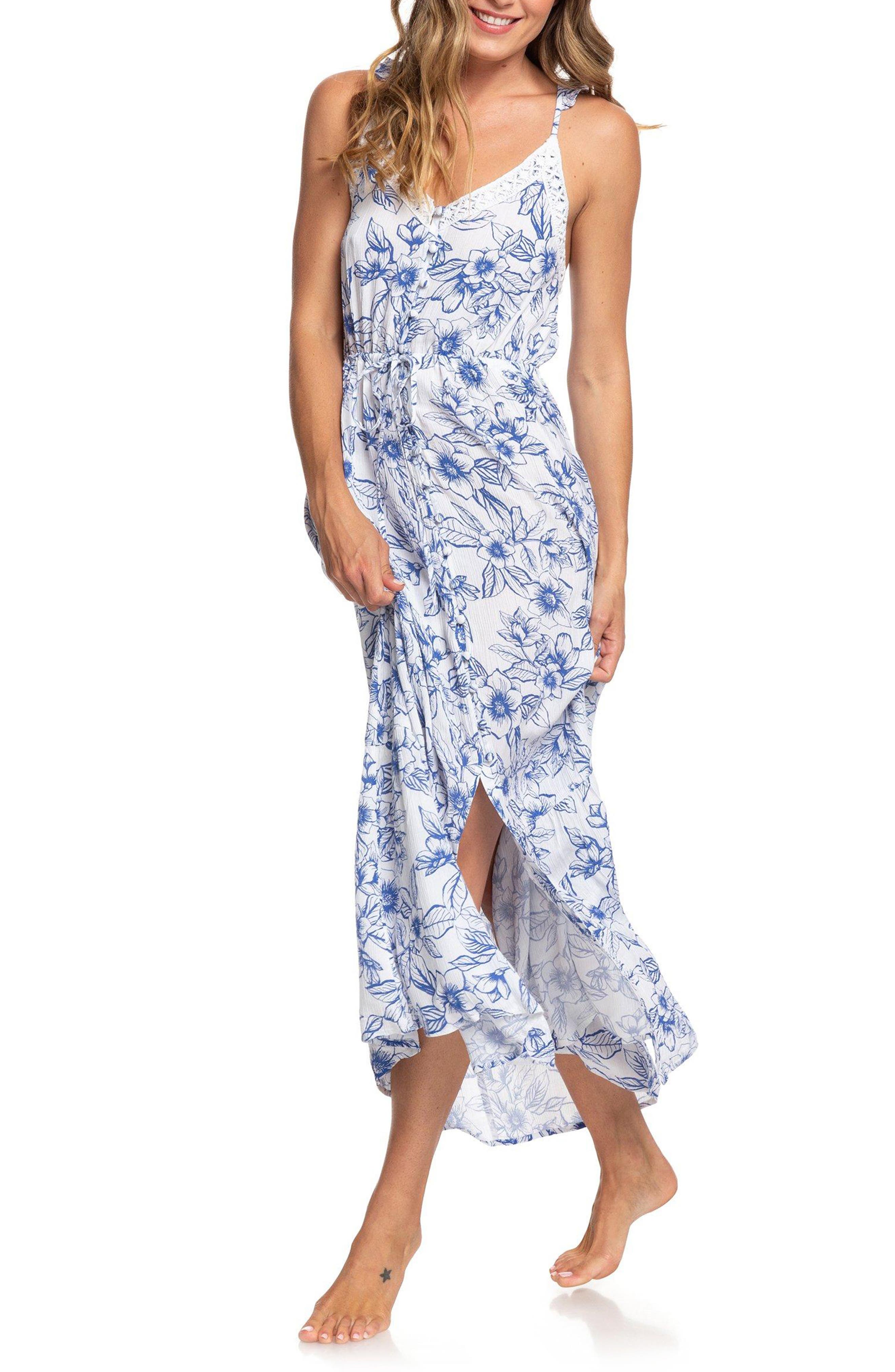 Roxy Hot Summer Lands Print Maxi Dress, White