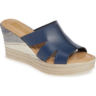 Bella Vita Rox Wedge Slide Sandal, Blue