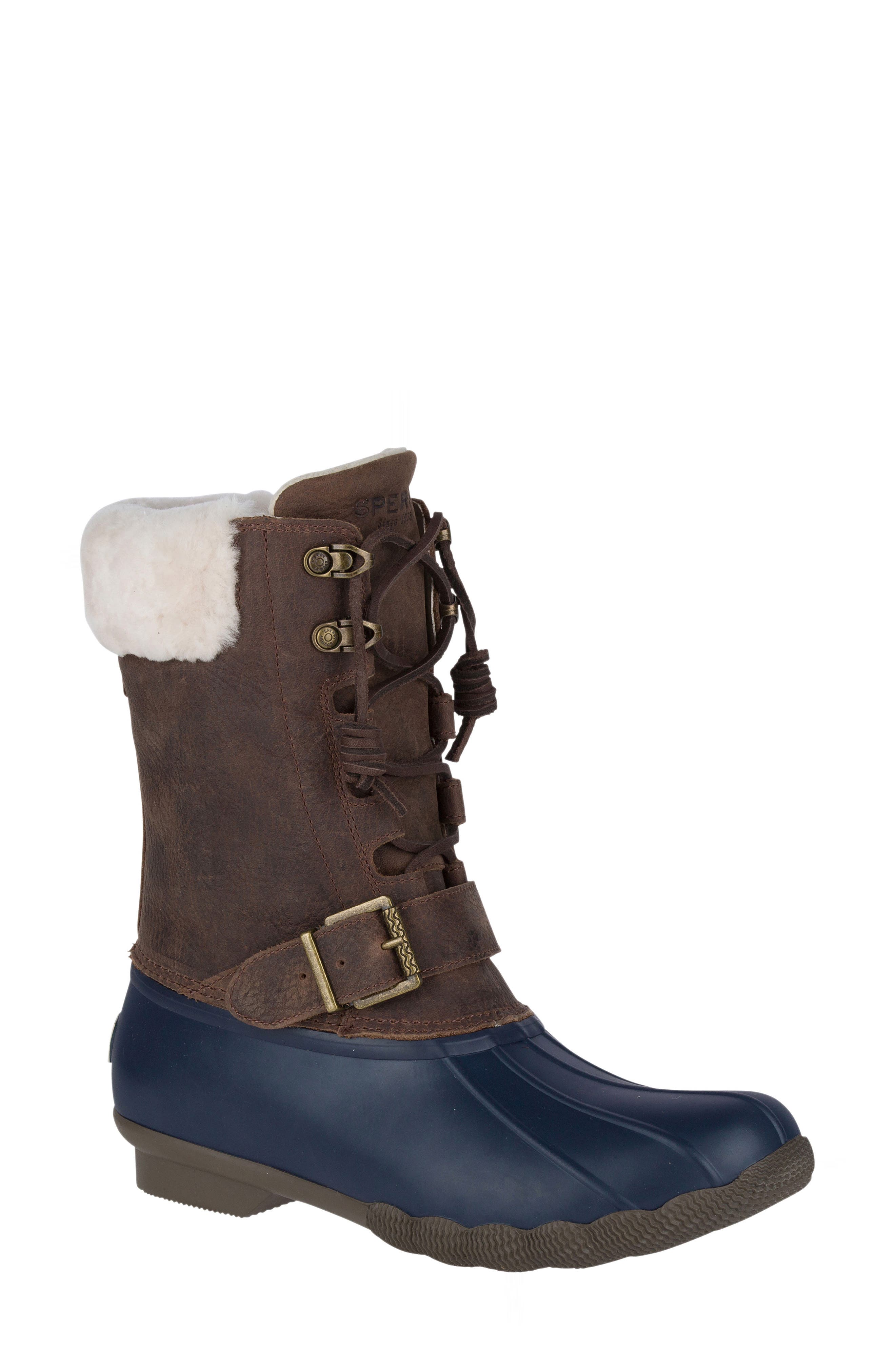 sperry saltwater misty genuine shearling lined duck boot