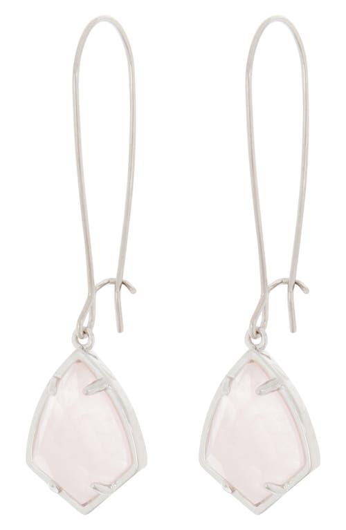 Kendra Scott Carrine Earrings In Rose Quartz/silver