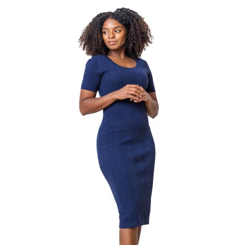 HOPE & HENRY FITTED CABLE SWEATER DRESS 