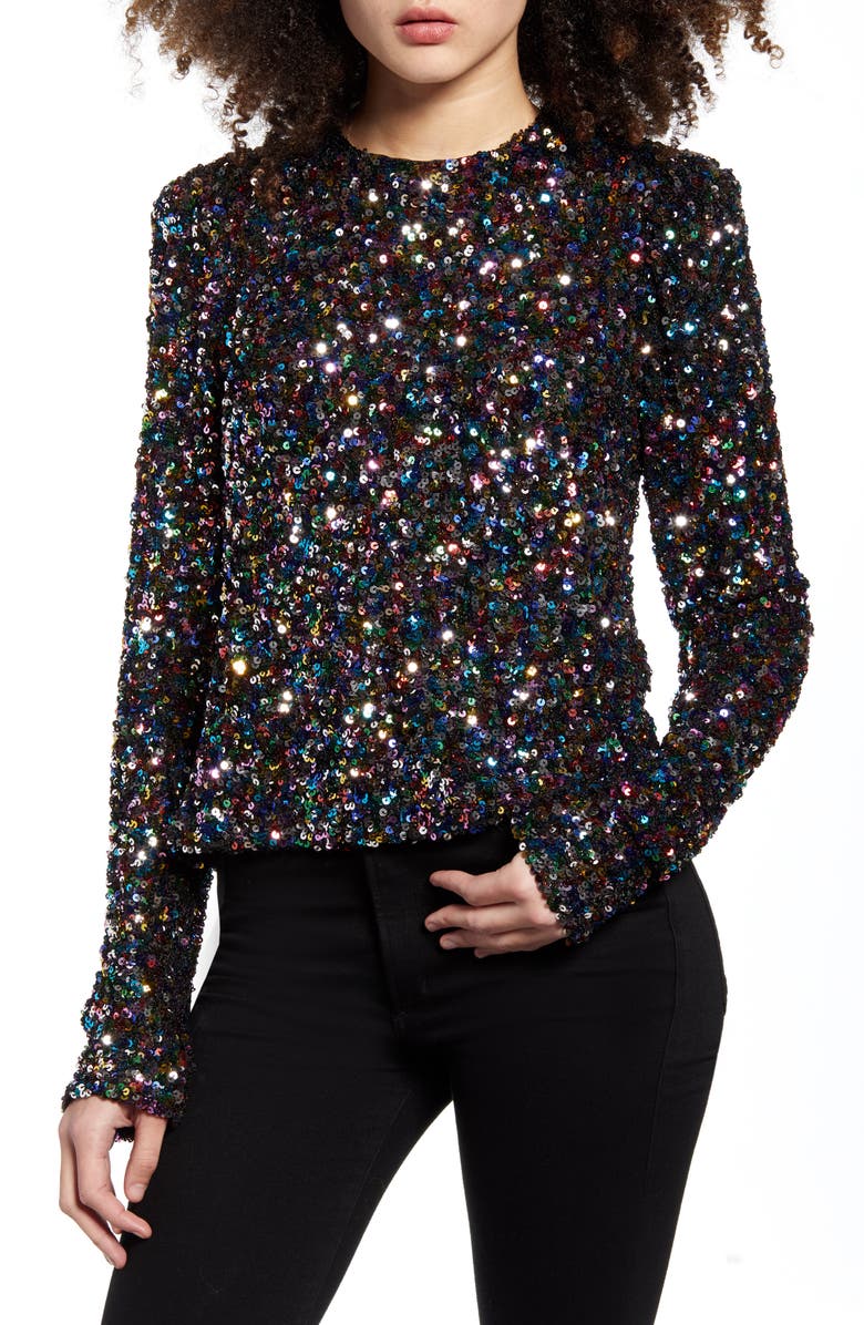 Endless Rose Multicolor Sequin Top | Nordstrom