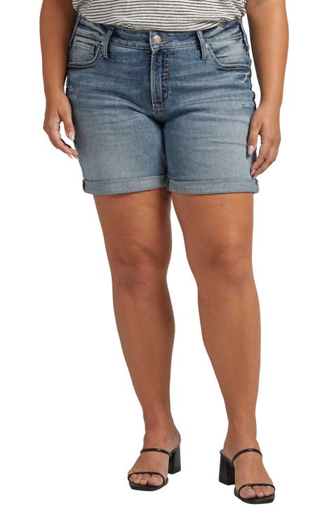 Fremskreden Tung lastbil dvs. Women's Denim Plus-Size Shorts | Nordstrom