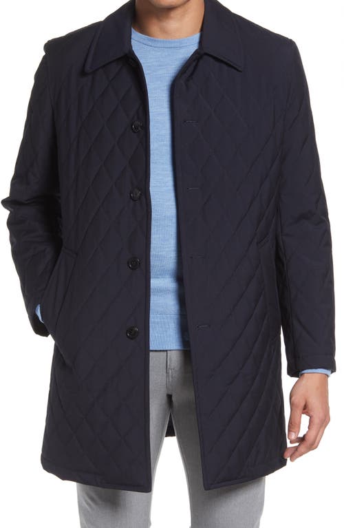 Mansfield Quilted Car Coat in Navy