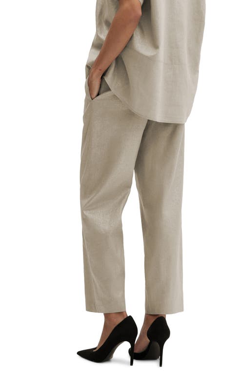 Mango Women's Linen-blend Elastic Waist Trousers In Medium Brown