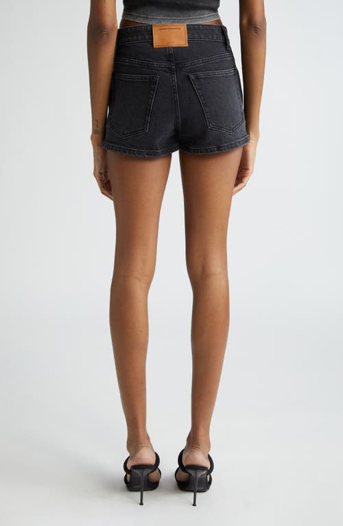 Shop Alexander Wang Stretch Denim Skort In Grey Aged