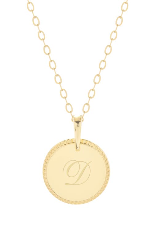 Brook and York Milia Initial Pendant Necklace in Gold D