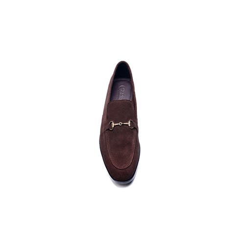 Carlos Santana Louis Bit Loafer In Brown Suede