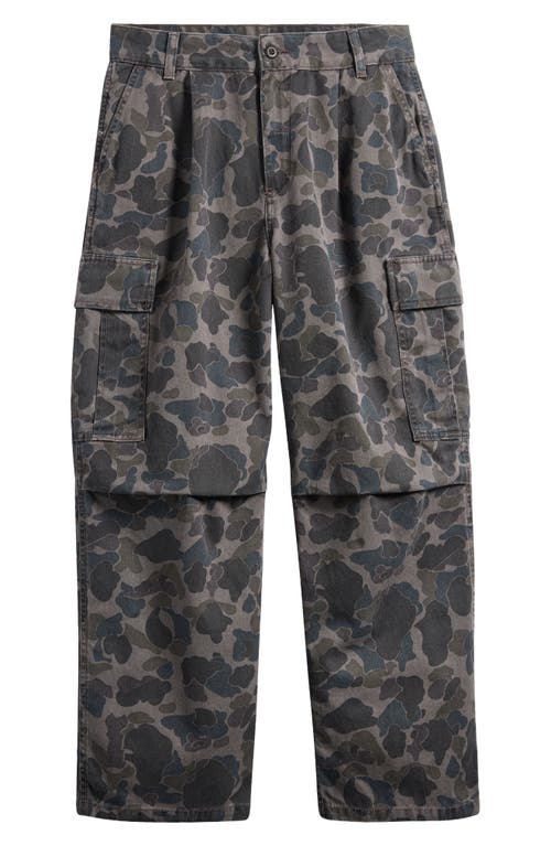 Carhartt Work In Progress Cole Organic Cotton Twill Cargo Pants In Camo Duck Grey Stone Washed