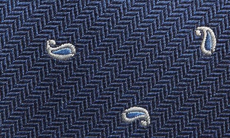Shop David Donahue Neat Silk Tie In Navy