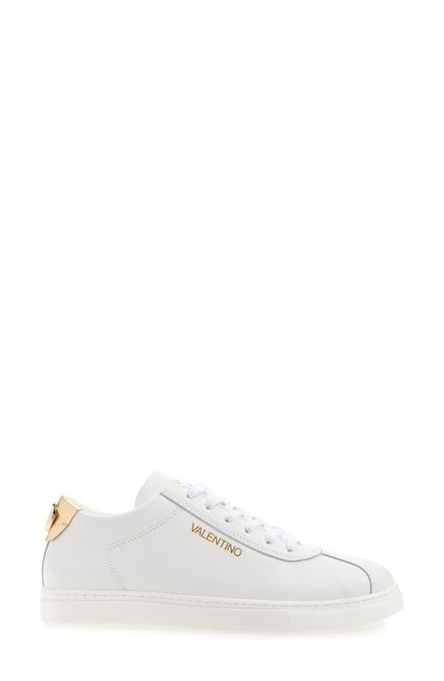 Valentino By Mario Valentino Sandy Low Top Sneaker In White Gold