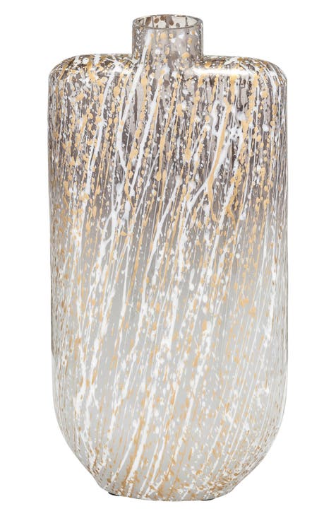 Glass 13-Inch Stripe Stained Vase