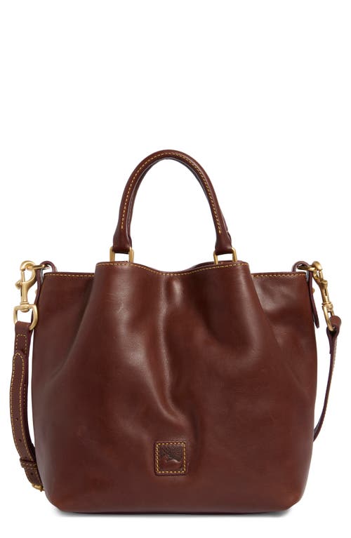 Shop Dooney & Bourke Small Barlow Leather Tote Bag In Chestnut
