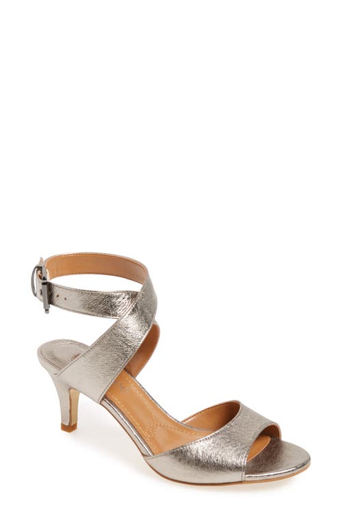 Soncino Strappy Sandal in Metallic Taupe Leather