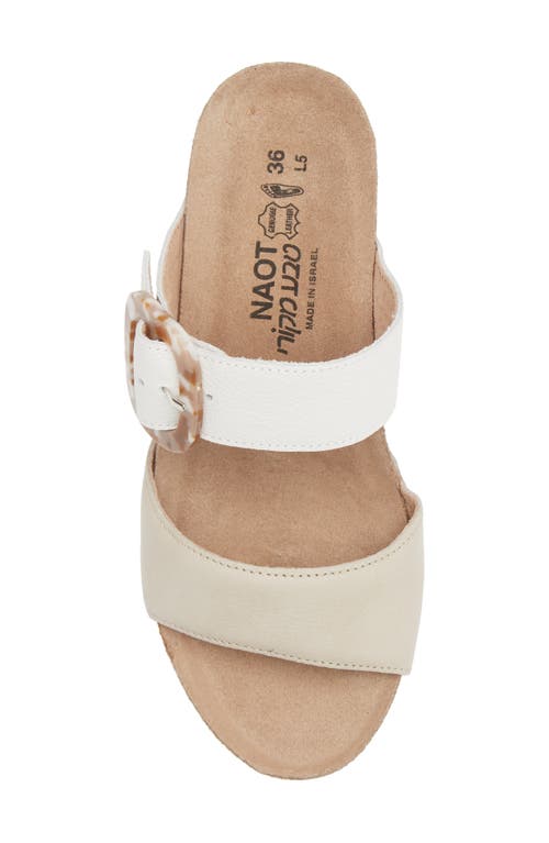 Shop Naot Kingdom Wedge Slide Sandal In Soft Ivory/soft White Leather