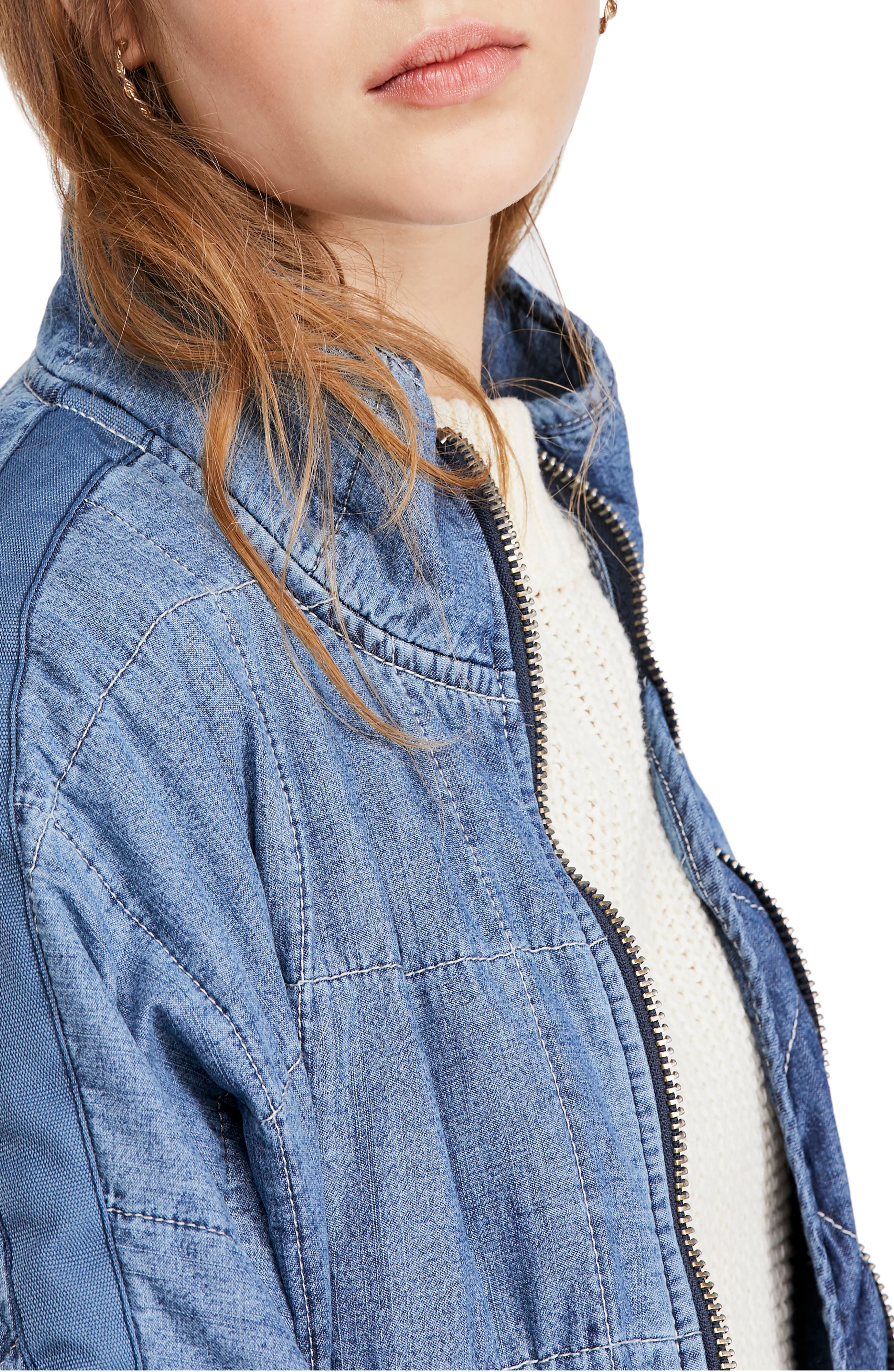 free people quilted denim jacket