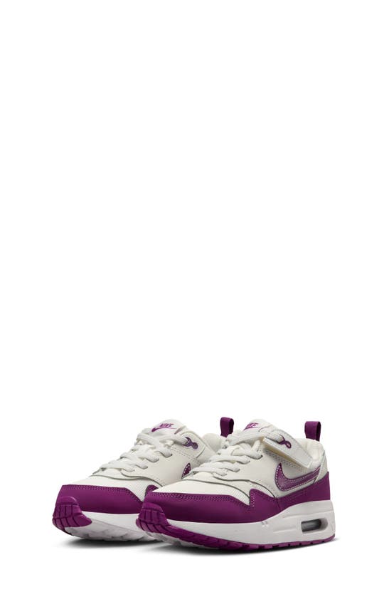 Shop Nike Kids' Air Max 1 Easyon Sneaker In Summit White/ Viotech/ White