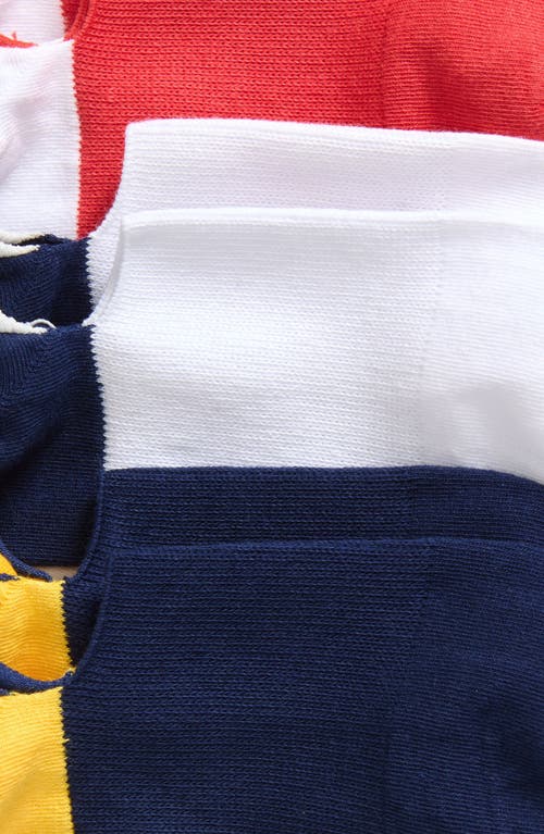 Shop Hue Assorted 3-pack Arch Hug Cotton Blend Liner Socks In Nautical