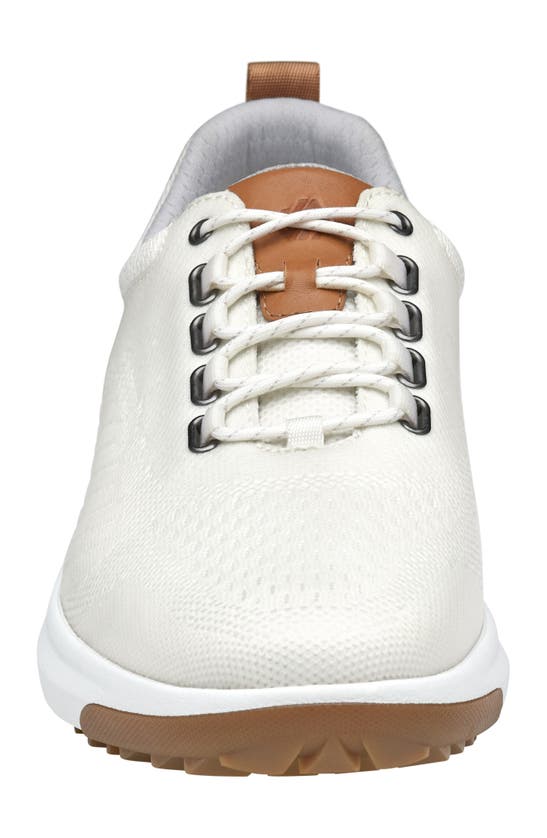 Johnston & Murphy Amherst Gl1 Sport Hybrid Waterproof Golf Sneaker In White Coated Knit