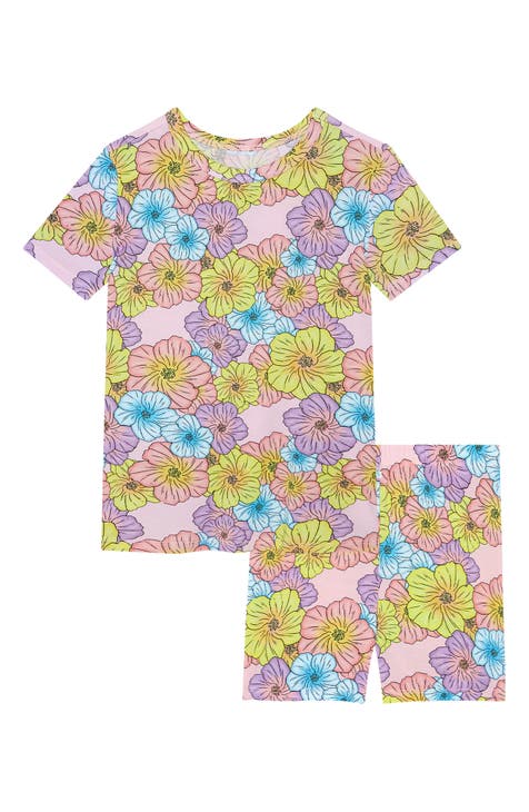 Kourtney Floral Fitted Two-Piece Short Pajamas (Toddler, Little Kid & Big Kid)