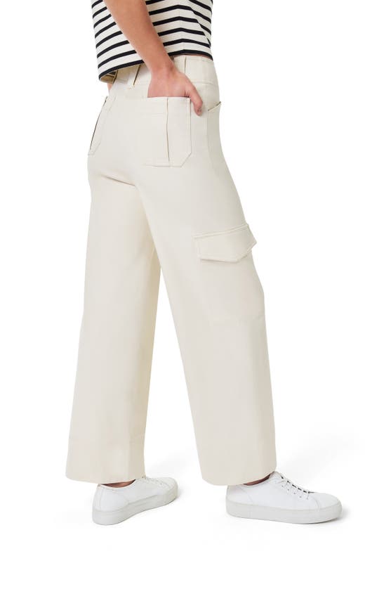 Shop Spanx ® Stretch Cotton Blend Twill Ankle Cargo Pants In Eggshell