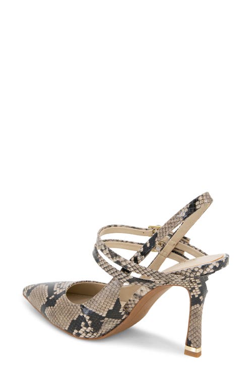 Shop Kenneth Cole Raquel Pointed Toe Slingback Pump In Taupe Snake Print