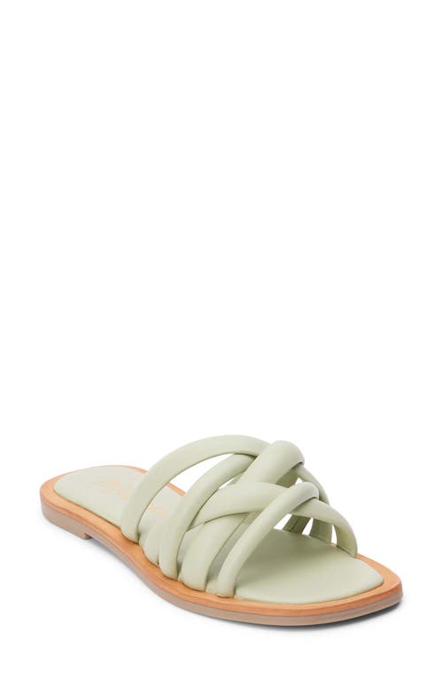 Matisse Strappy Flat Slide Sandal In Sage