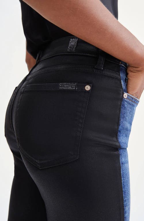 7 For All Mankind Seven Two-tone High Waist Ankle Skinny Jeans In Multi