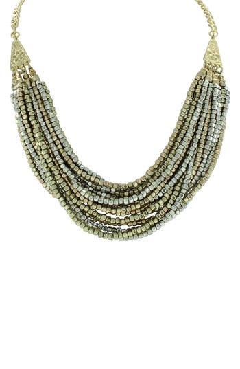 Olivia Welles Layered Bead & Flower Detailed Necklace In Gold-silver