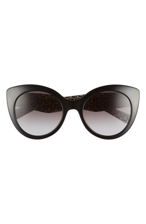 Ferragamo Classic 54mm Gradient Cat Eye Sunglasses In Black/grey Gradient