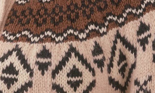 Shop Marine Layer Ava Fair Isle Cardigan In Oatmeal